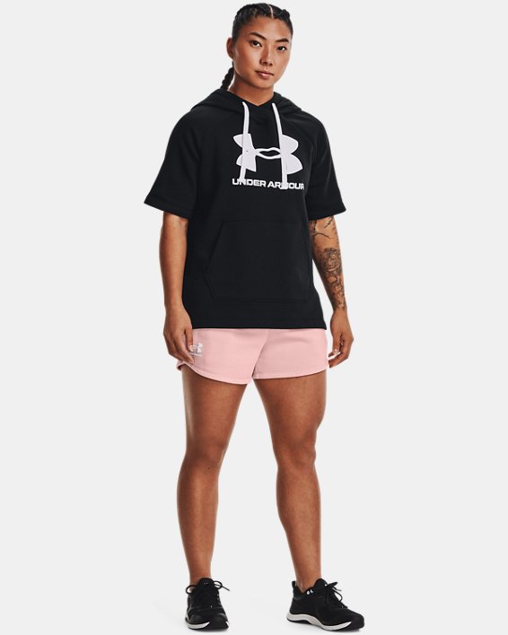 Women's UA Rival Fleece Shorts, Pink, pdpMainDesktop image number 2